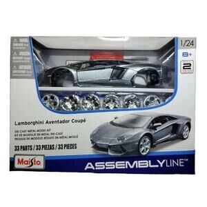 Maisto Assembly Line Lamborghini Aventador Coupe 1/24 Die-Cast Metal Dark Grey